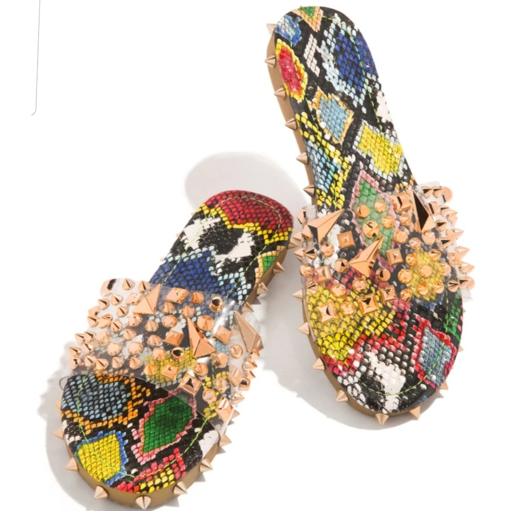 💗just In!💗Multicolor STUDDED PVC SANDAL - Picture 4 of 6